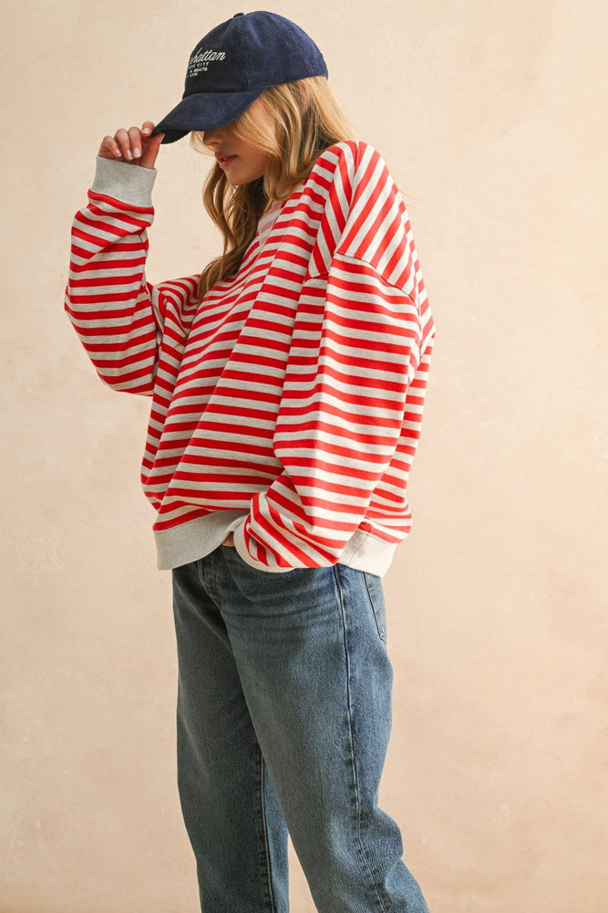 Red Stripe Pullover