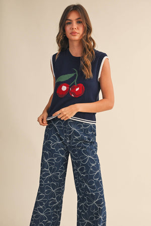 Cherry Navy Sweater