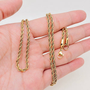 18K Gold-plated Twists Shape Chain