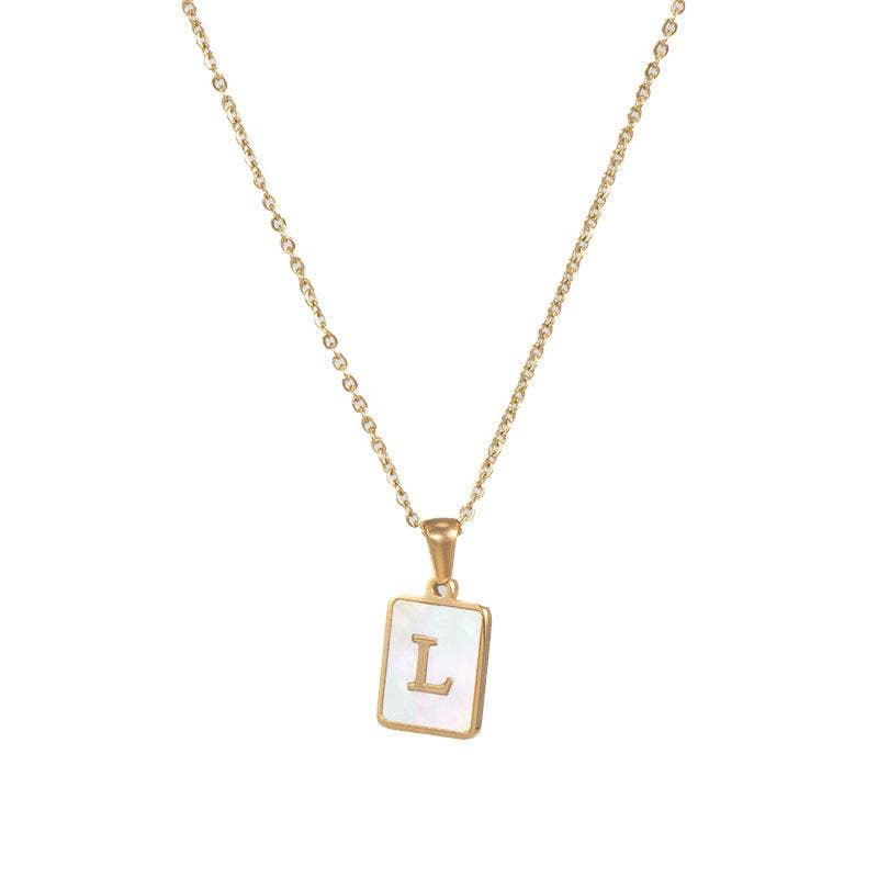 Square Initial Necklace