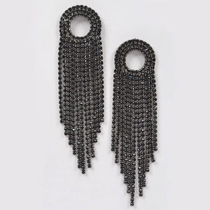 Rhinestone Fringe Tassel Earring