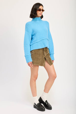 Blue Turtleneck Sweater