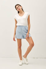 Chambray Striped Shorts