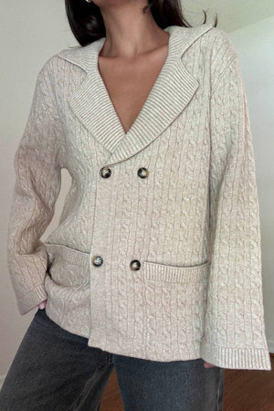 Oatmeal Cable Knit Cardigan
