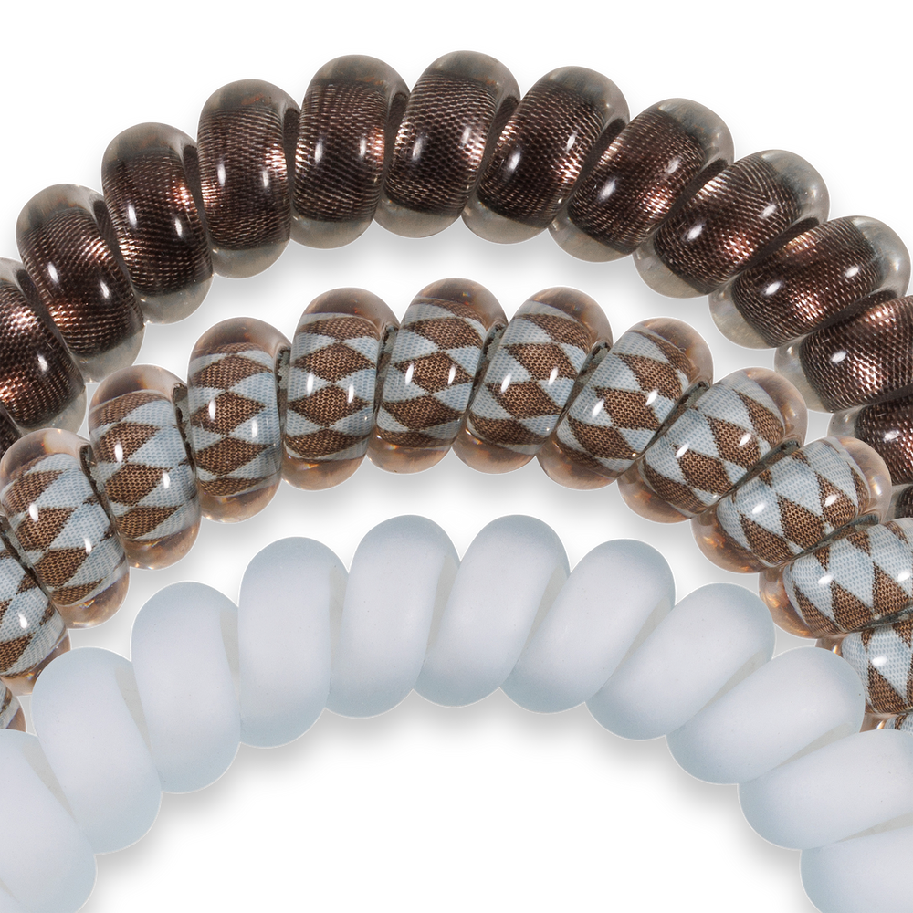 TELETIES - Spiral Hair Coils | Small | Truly Taupe Hair Ties