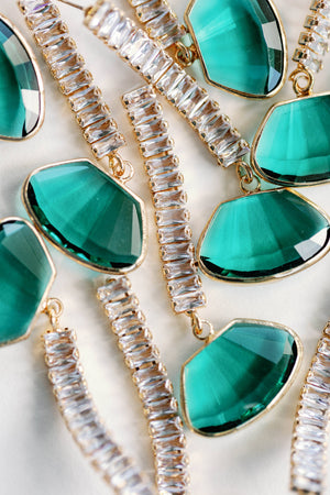 St Armands Designs of Sarasota - Emerald Swingy Diamond Drops