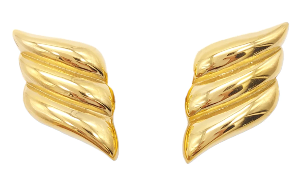 HoopLa - Aegean Button Earrings,Stainless Steel- Waterproof: Silver