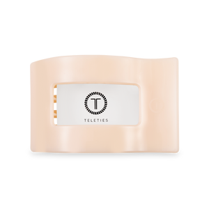 TELETIES - Flat Rectangle Hair Clip | Medium | Almond Beige