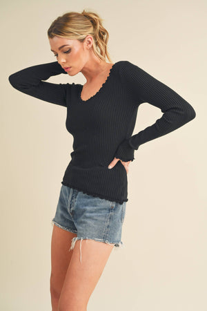 Adalie Knit Sweater: Black