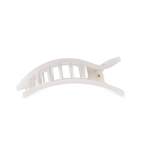 TELETIES - Flat Rectangle Hair Clip | Medium | Coconut White