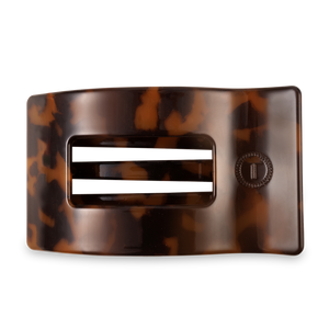 TELETIES - Flat Rectangle Hair Clip | Large | Tortoise