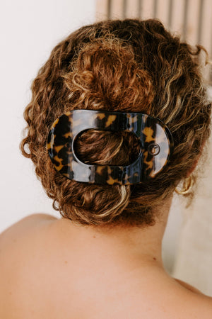 TELETIES - Round Flat Hair Clip | Large | Tortoise