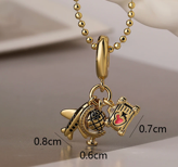 HoopLa Style - Charm Necklace - Travel Talisman Stainless Steel Necklace: Suitcase