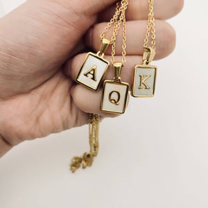 Square Initial Necklace