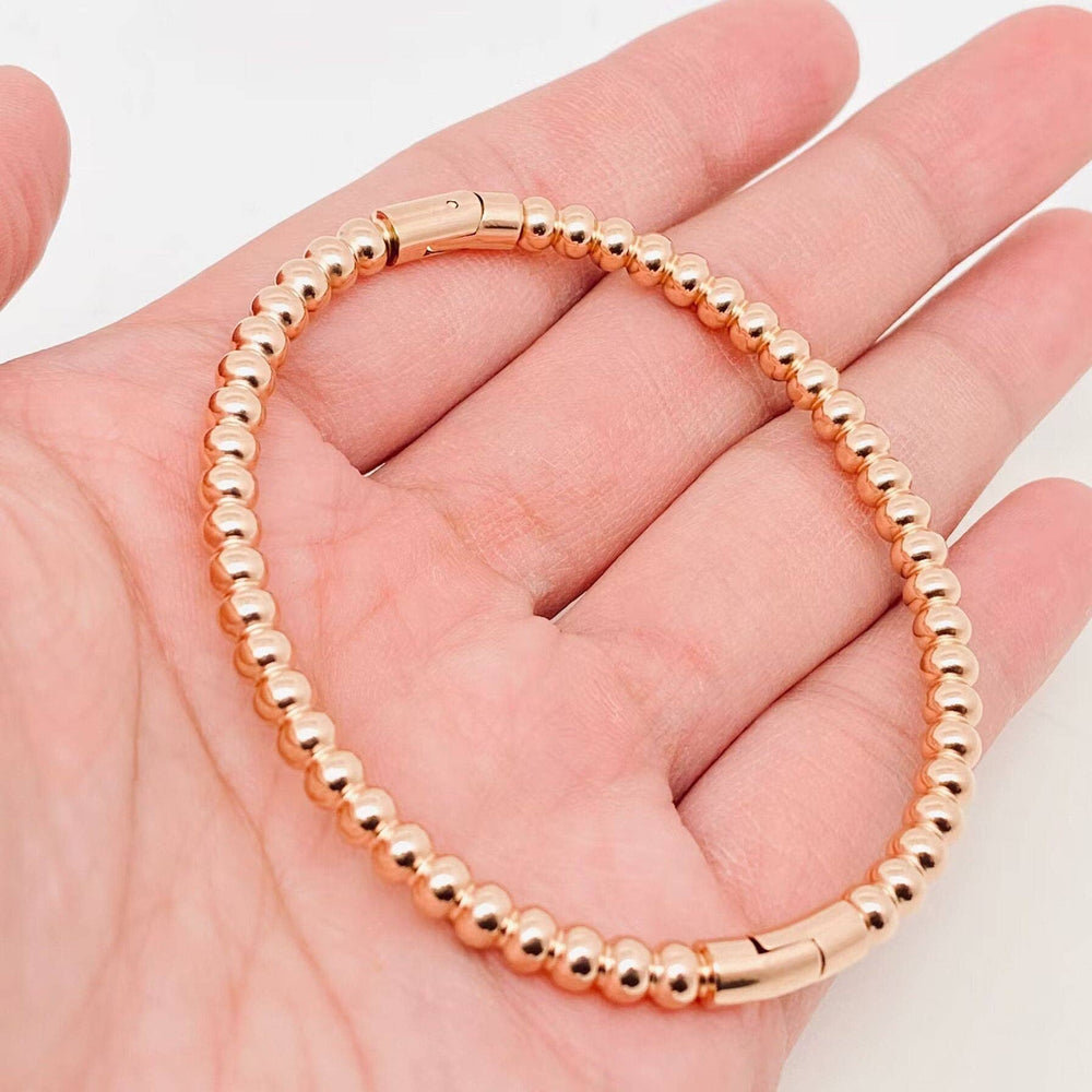 4mm Beads Snap Bangle