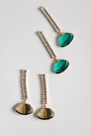 St Armands Designs of Sarasota - Emerald Swingy Diamond Drops