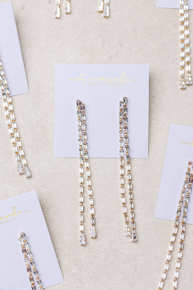 St Armands Designs of Sarasota - Swingy Diamond Tennis Duster Earrings