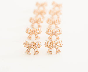 St Armands Designs of Sarasota - Gold Mini Sparkler Statement Stud Bow Earrings