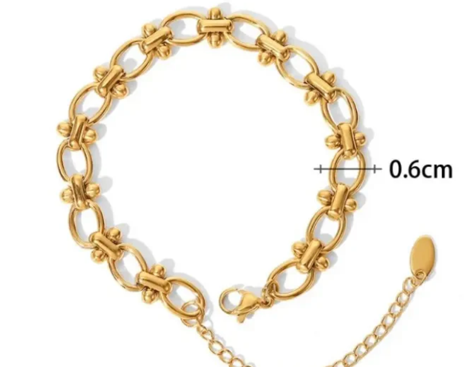 HoopLa - Rio Eternal Rope and Link Steel Bracelet 14K gold Waterproof