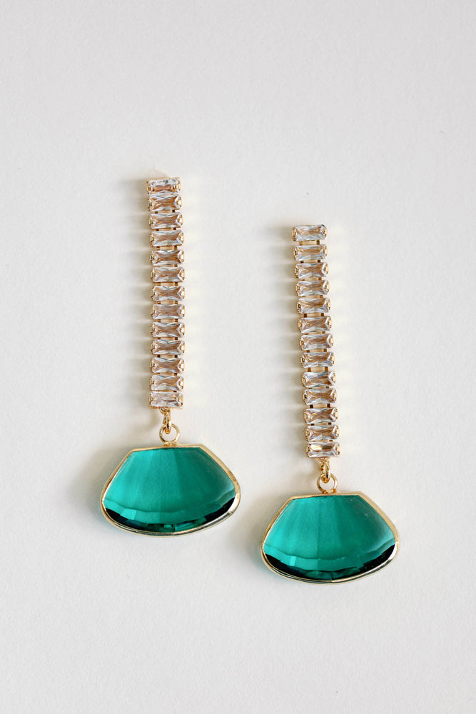 St Armands Designs of Sarasota - Emerald Swingy Diamond Drops