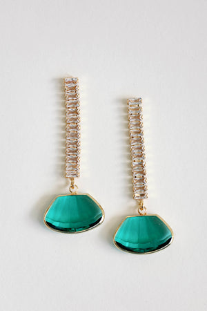 St Armands Designs of Sarasota - Emerald Swingy Diamond Drops
