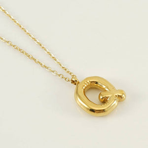Bubble Shape Initial Pendant Necklace