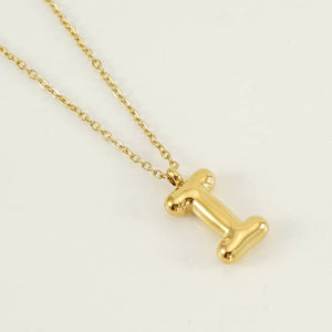 Bubble Shape Initial Pendant Necklace