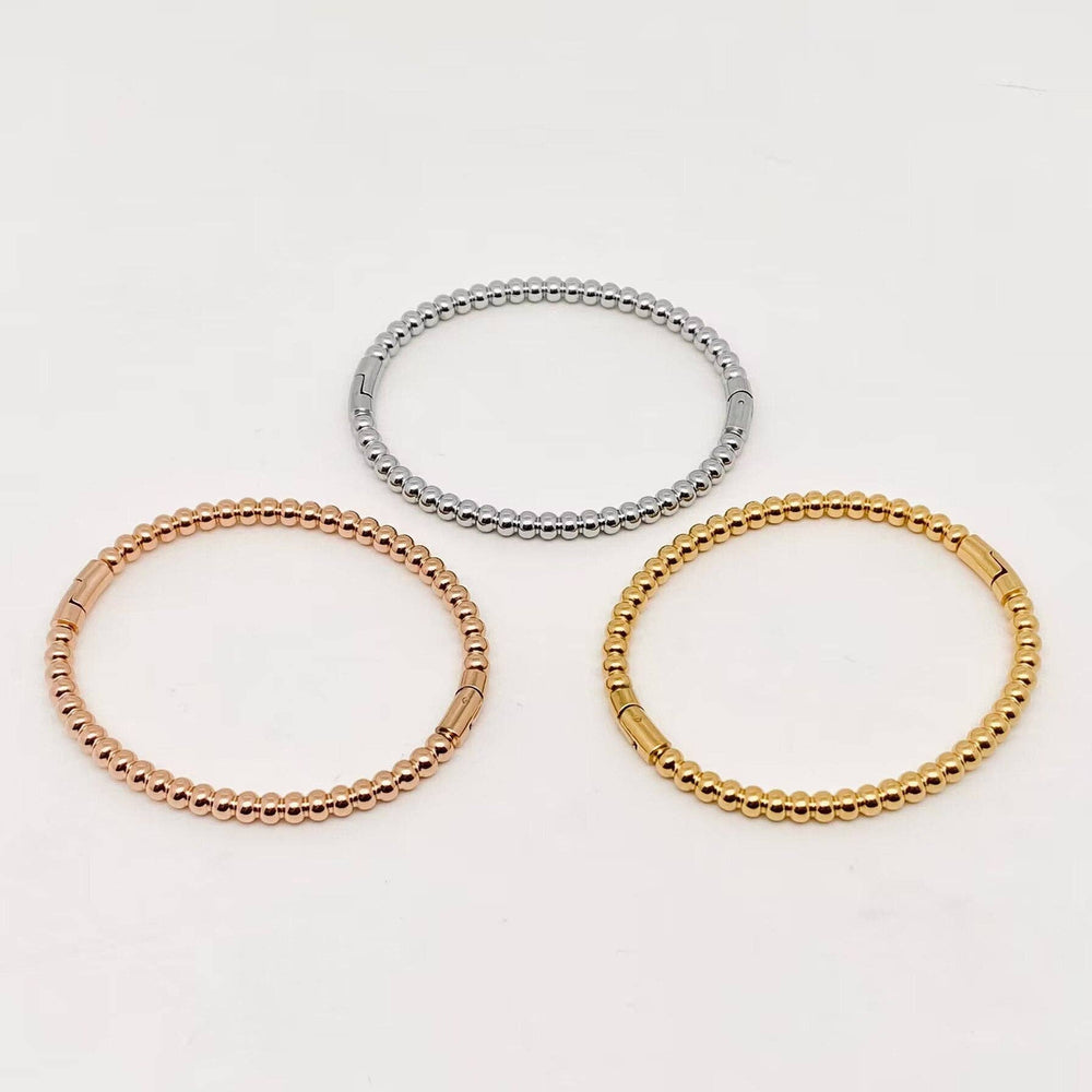 4mm Beads Snap Bangle