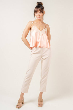 Peach Lace Slip Top