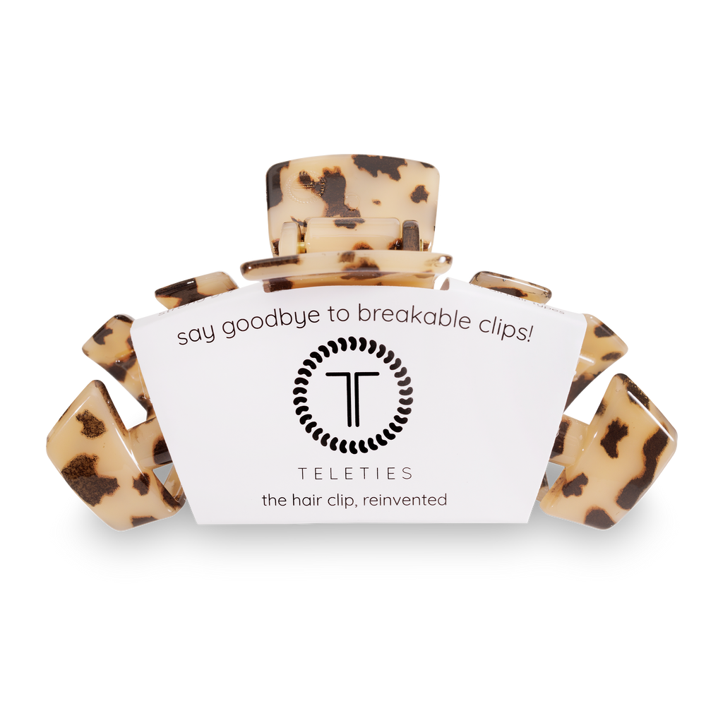 TELETIES - Classic Hair Clip | Large | Blonde Tortoise