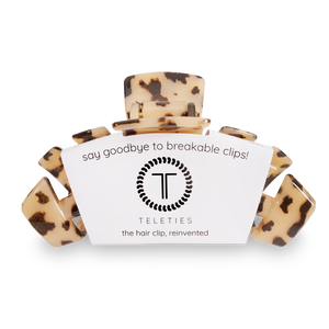 TELETIES - Classic Hair Clip | Large | Blonde Tortoise