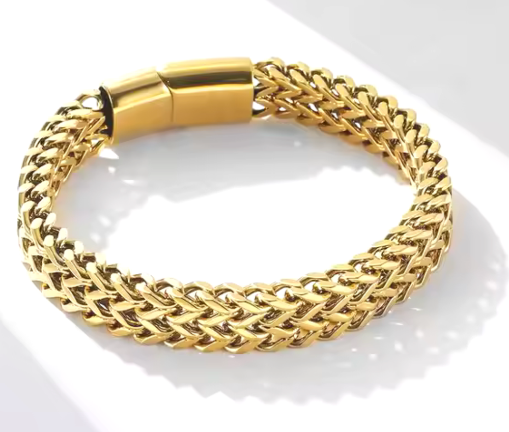 HoopLa - Estate Cuff Bracelet- Magnet Lock-Stainless Steel Bracelet