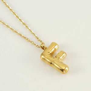 Bubble Shape Initial Pendant Necklace