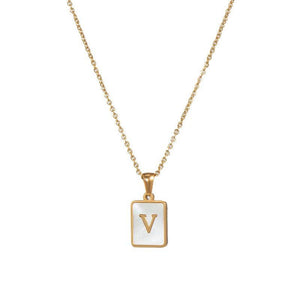 Square Initial Necklace
