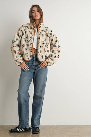 Floral Fluffy Fleece Jacket