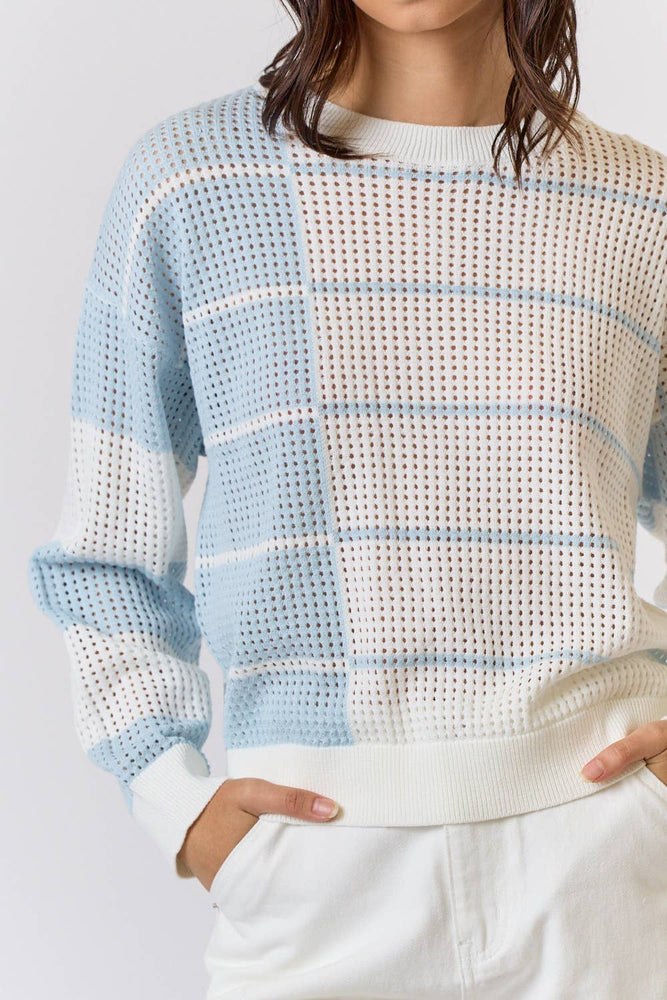 Sky Color-Block Sweater