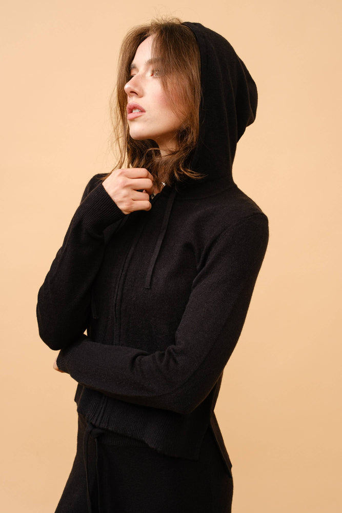 Chocolate Cashmere Hoodie Zip Up