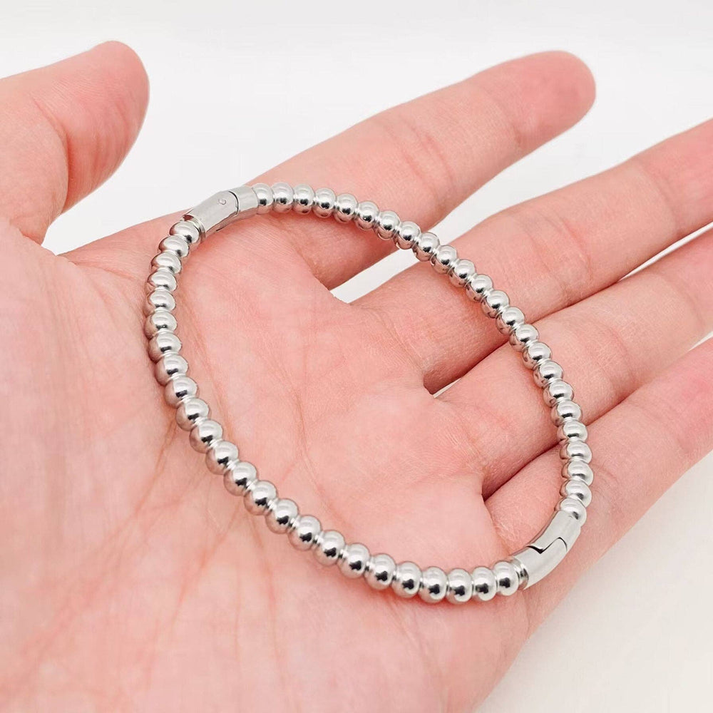 4mm Beads Snap Bangle