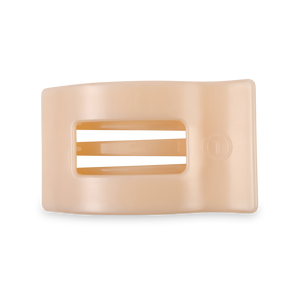 TELETIES - Flat Rectangle Hair Clip | Medium | Almond Beige
