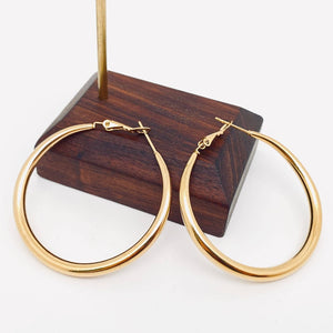 18K Gold Plated Stainless Steel Hollow Hoop Earrings