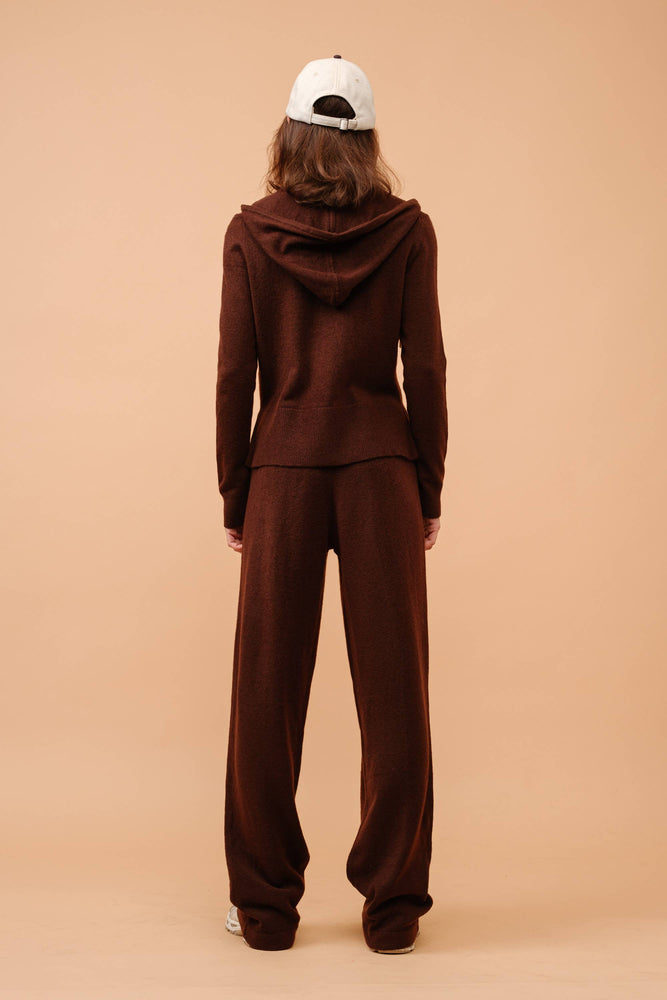 Chocolate Cashmere Hoodie Zip Up
