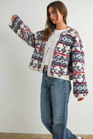 Cordoury and Fleece Long Sleeve Jacket