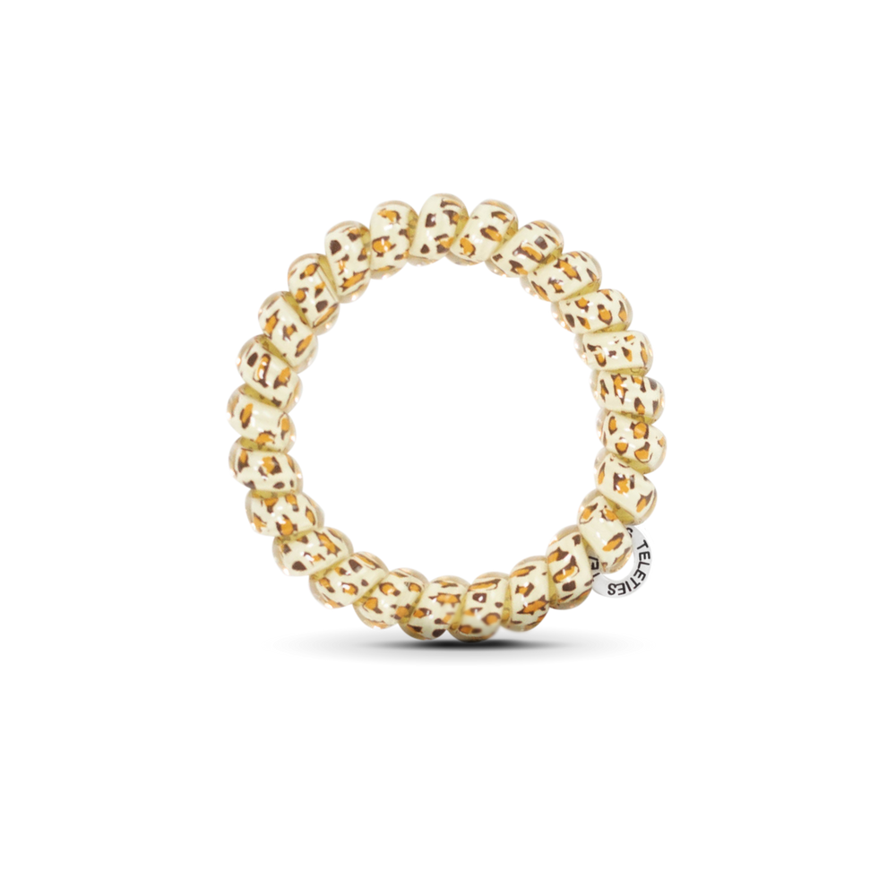 TELETIES - Spiral Hair Coils | Large | Leopard Hair Ties