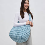 Sol and Selene - Revive - Quilted Puffer Nylon Hobo: Sky Blue