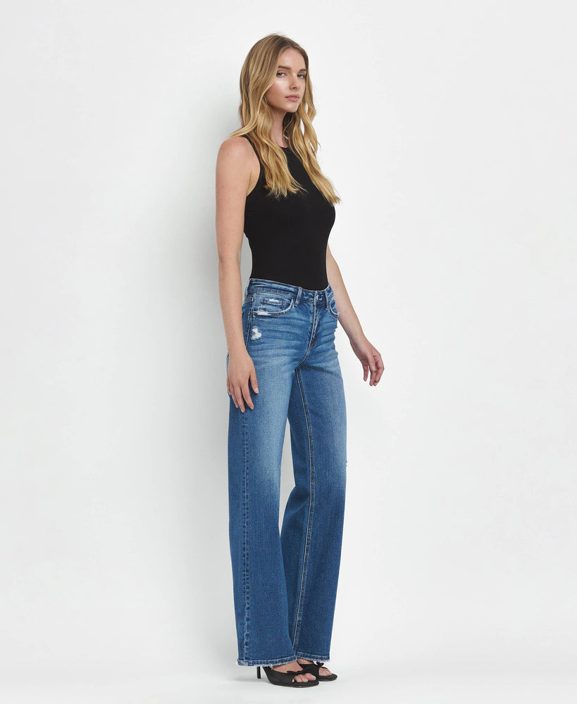 Mid Rise Wide Leg Jeans