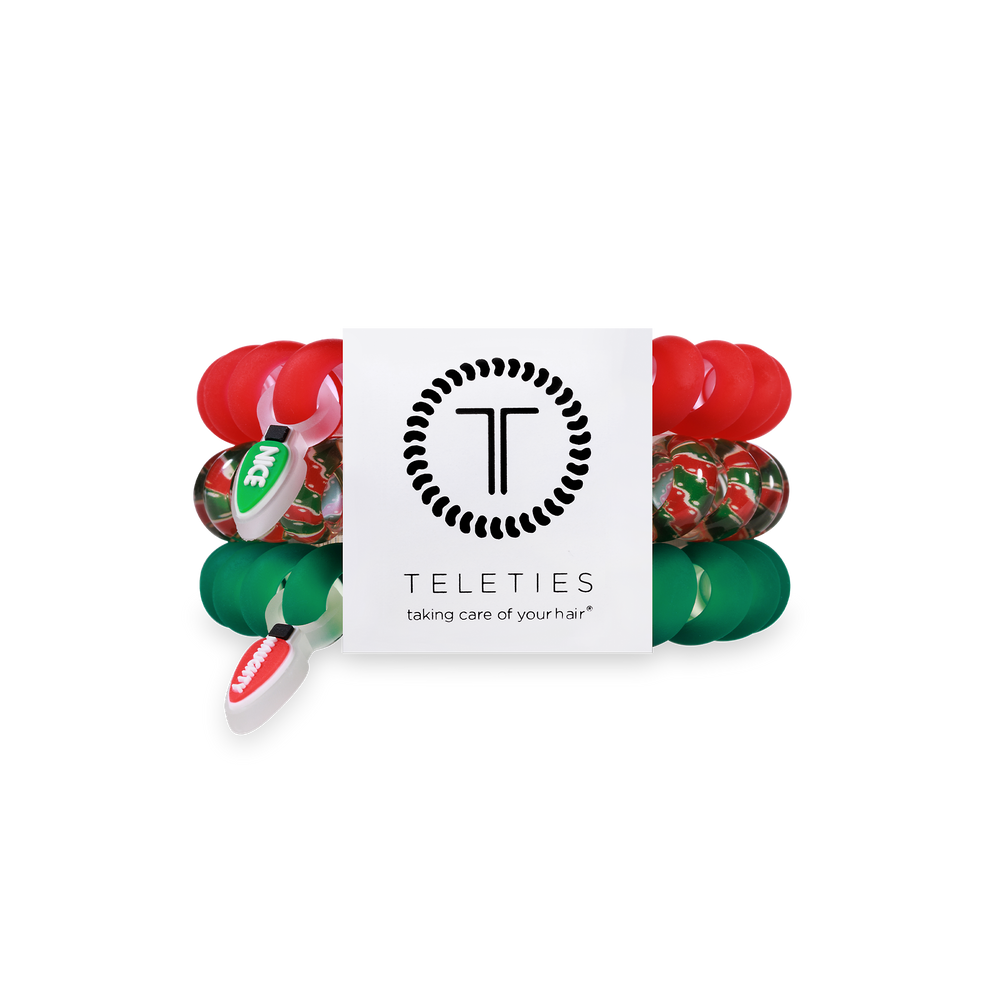 TELETIES - Spiral Hair Coils | Large | Naughty or Nice Hair Ties