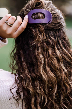 TELETIES - Round Flat Hair Clip | Small | Burgundy Bliss