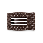 TELETIES - Flat Rectangle Hair Clip | Medium | Truly Taupe Quilted