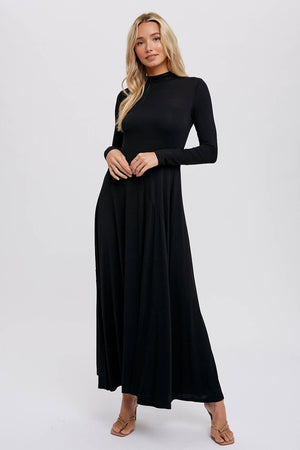 Classic Black Knit Maxi Dress