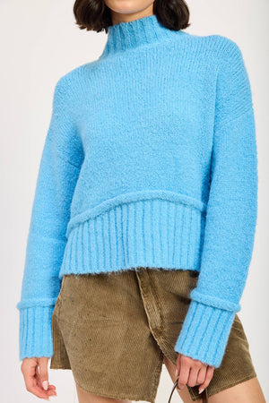 Blue Turtleneck Sweater